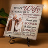 Custom Photo Square Shaped Stone With Stand - Personalized Anniversary Wedding Gifts For Husband And Wife, Him And Her - Found Late, Loved Forever