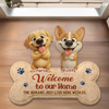 Custom Shaped Doormat - Personalized Birthday Gifts For Dog Lovers, Dog Dad And Mom - Beware Of Dog Kisses