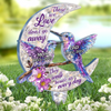 Custom Stain Glass Style Acrylic Garden Stake - Personalized Memorial Sympathy Gifts For Loss Of Mom, Dad - Loved And Missed Always