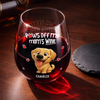 Custom Wine Glass - Personalized Christmas Birthday Gifts For Dog Cat Lovers, Dog Dad And Mom, Cat Owners - Paws Off My Mom's Wine