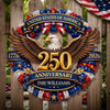 Custom Wood Sign - Personalized America 250th Anniversary Gifts For Mom, Dad, Brother, Sister, Kids - Strength Forged Through Time