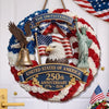 Custom Wood Sign - Personalized America 250th Anniversary Gifts For Mom, Dad, Brother, Sister, Kids - Proud American Family