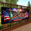 Custom Polyester Outdoor Banner - Personalized America 250th Anniversary Gifts For Mom, Dad, Brother, Sister, Kids - Freedom Starts At Home