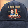 Custom Vintage Washed Denim Baseball Cap - Personalized Birthday Gifts For Dog Lovers, Dog Dad And Mom - Easily Distracted By Dogs