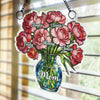 Custom Window Hanging Suncatcher Ornament - Personalized Mother's Day Birthday Gifts For Mom, Grandma - Her Flowers Forever Bloom