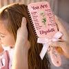 Custom Birth Month Flower Paddle Hair Brush - Personalized Affirmation Gifts For Women, Besties, Sisters, BFF - Gentle, Strong And Chosen