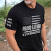 Custom Unisex T-Shirt With Design On Sleeve - Personalized Father's Day Birthday Gifts For Dad, Grandpa - Dad Leads With Love