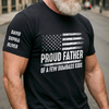 Custom Unisex T-Shirt With Design On Sleeve - Personalized Father's Day Birthday Gifts For Dad, Grandpa - Dad Leads With Love