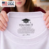 Custom Inside Neck Print T-Shirt - Personalized Graduation Gifts For Him, Her - The Adventure Begins