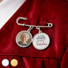 Custom Lapel Pin With Photo Charms - Personalized Memorial Sympathy Graduation Gifts For Him, Her - We're Always With You
