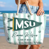 Custom Beach Bag - Personalized Summer Vacation And Travel, Graduation Gifts For Him, Her - Poolside Campus Pride