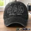 Custom Photo Vintage Washed Denim Baseball Cap - Personalized Father's Day Gifts For Dad, Grandpa - Dad Makes Every Day Count