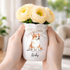 Custom Photo Flower Vase With Ribbon - Personalized Birthday Gifts For Dog Cat Lovers, Dog Dad And Mom, Cat Owners - Living That Pawfect Life