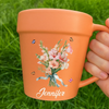 Custom Plant Pot Ceramic Mug - Personalized Birthday Garden Gifts For Gardeners - Wildflower State Of Mind