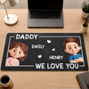 Custom Desk Mat - Personalized Father's Day Birthday Gifts For Dad, Grandpa - Loved By Tiny Humans