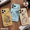 Custom Photo Leather Phone Case - Personalized Father's Day Birthday Gifts For Dad, Grandpa - Dad Makes Life Complete