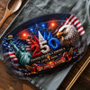 Custom Platter - Personalized America 250th Anniversary Gifts For Mom, Dad, Brother, Sister, Kids - Stars Stripes Family Time