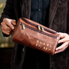Custom Engraved Leather Toiletry Bag - Personalized Father's Day Birthday Gifts For Dad, Grandpa - Forever Thankful For Dad’s Love