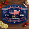 Custom Platter - Personalized America 250th Anniversary Gifts For Mom, Dad, Brother, Sister, Kids - Proud Hearts Proud Nation