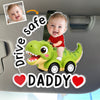 Custom Photo Acrylic Car Visor Clip - Personalized Father's Day Gifts For Dad, Grandpa - Riding Into Happy Memories