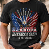 Custom Unisex T-shirt, Premium T-shirt, Hoodie – Personalized America 250th Anniversary Gifts For Dad, Grandpa – Generations Of Freedom