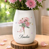 Custom Oval Ceramic Flower Vase - Personalized Best Friend Birthday Gifts For Women, Besties, Sisters, BFF - Blooming Beautifully Every Day