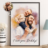 Custom Photo Vertical Poster - Personalized Father's Day Birthday Gifts For Dad, Grandpa - Forever Thankful For Dad’s Love