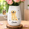Custom Photo Oval Ceramic Flower Vase - Personalized Birthday Gifts For Dog Cat Lovers, Dog Dad And Mom, Cat Owners - A Touch Of Furry Warmth