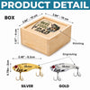 Custom Fishing Lure Gift Box - Personalized Father's Day Fishing Gifts For Fisherman, Dad, Grandpa - Born To Fish Forced To Work