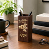 Custom Pen Holder With Clock - Personalized Father's Day Birthday Gifts For Dad, Grandpa - Dad’s Love Wins Every Time