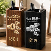 Custom Pen Holder With Clock - Personalized Father's Day Birthday Gifts For Dad, Grandpa - Dad’s Love Wins Every Time