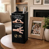 Custom Pen Holder With Clock - Personalized Father's Day Birthday Gifts For Dad, Grandpa, Husband - Forever Thankful For Your Love
