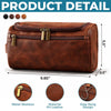 Custom Leather Toiletry Bag - Personalized Father's Day Birthday Gifts For Dad, Grandpa - Forever Loved By Dad