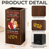 Custom Pen Holder With Clock - Personalized Anniversary Wedding Gifts For Husband And Wife, Him And Her - I'd Choose You Again And Again