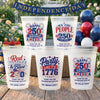 Custom Party Cups - Personalized America 250th Anniversary Gifts For Mom, Dad, Brother, Sister, Kids - Proud Hearts Strong Nation