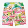 Custom Photo Tropical Hawaiian Aloha Men Beach Shorts - Personalized Summer Vacation And Travel Gifts For Dog Cat Lovers, Dog Dad And Mom, Cat Owners - Furry Vibes, Flamingo Skies