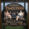 Custom Home Decor Wood Sign - Personalized Anniversary Wedding Gifts For Husband And Wife, Him And Her - Just A Couple, Pool & Patio Sipping Chilling
