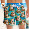Custom Photo Tropical Hawaiian Aloha Men Beach Shorts - Personalized Summer Vacation And Travel Gifts For Dog Cat Lovers, Dog Dad And Mom, Cat Owners - Paws Sunshine And Smiles