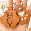 Custom Photo Leather Pet Hair Keychain - Personalized Pet Memorial Sympathy Gifts For Dogs, Cats - Always In My Heart