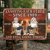Custom Home Decor Metal Sign - Personalized Anniversary Wedding Camping Gifts For Campers, Husband And Wife, Him And Her, Dog Cat Lovers, Dog Dad And Mom - Crazy Together