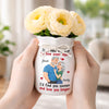 Custom Flower Vase With Ribbon - Personalized Anniversary Wedding Gifts For Husband And Wife, Him And Her - Loving You All Over Again