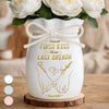 Custom Flower Vase With Ribbon - Personalized Anniversary Wedding Gifts For Husband And Wife, Him And Her - A Promise That Lasts Forever