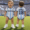 Custom Brazil World Football Baby Jersey Bodysuit
- Personalized Baby Shower, Gender Reveal Gifts For New Moms, New Dads, Football Lovers - My First Football Jersey