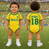 Custom Brazil World Football Baby Jersey Bodysuit
- Personalized Baby Shower, Gender Reveal Gifts For New Moms, New Dads, Football Lovers - My First Football Jersey