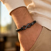 Custom Engraved Infinity Bracelet - Personalized Anniversary Wedding Gifts For Husband And Wife, Him And Her - Locked In Forever