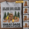 Great Dads Go Camping With His Kids - Personalized Unisex T-Shirt, Father's Day Gift, Custom Gift For Dog Lovers