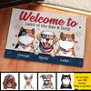 Welcome To The Land Of The Free & Furry - 4th Of July Funny Personalized Pet Decorative Mat (Cat & Dog)