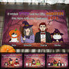 A Wicked Witch And Her Little Monsters Live Here With One Handsome Devil - Personalized Decorative Mat, Halloween Ideas.