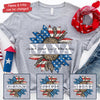 Patriotic Leopard Sunflower Nana - Gift For 4th Of July - Personalized Unisex T-Shirt