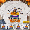 Trick Or Treat - Grandma With Little Bats - Personalized Unisex T-Shirt, Halloween Ideas.